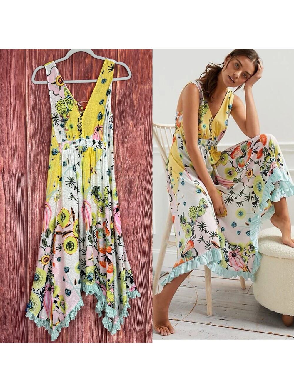 Anthropologie Dress Womens XS Margaux Floral Print Lightweight Sleeveless